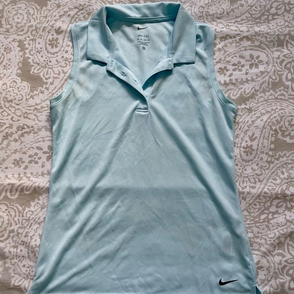 NWOT - Nike Women's Sleeveless Golf Polo Light Blue Sz XS